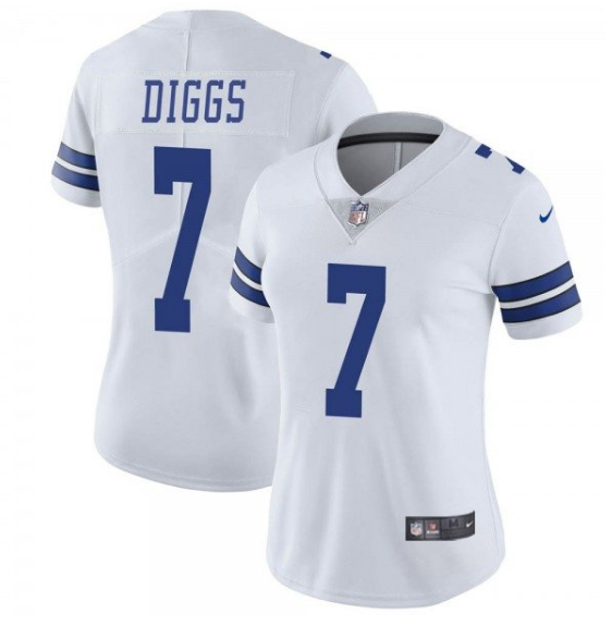 Women's Dallas Cowboys #7 Trevon Diggs White Vapor Untouchable Limited Stitched Jersey(Run Small)